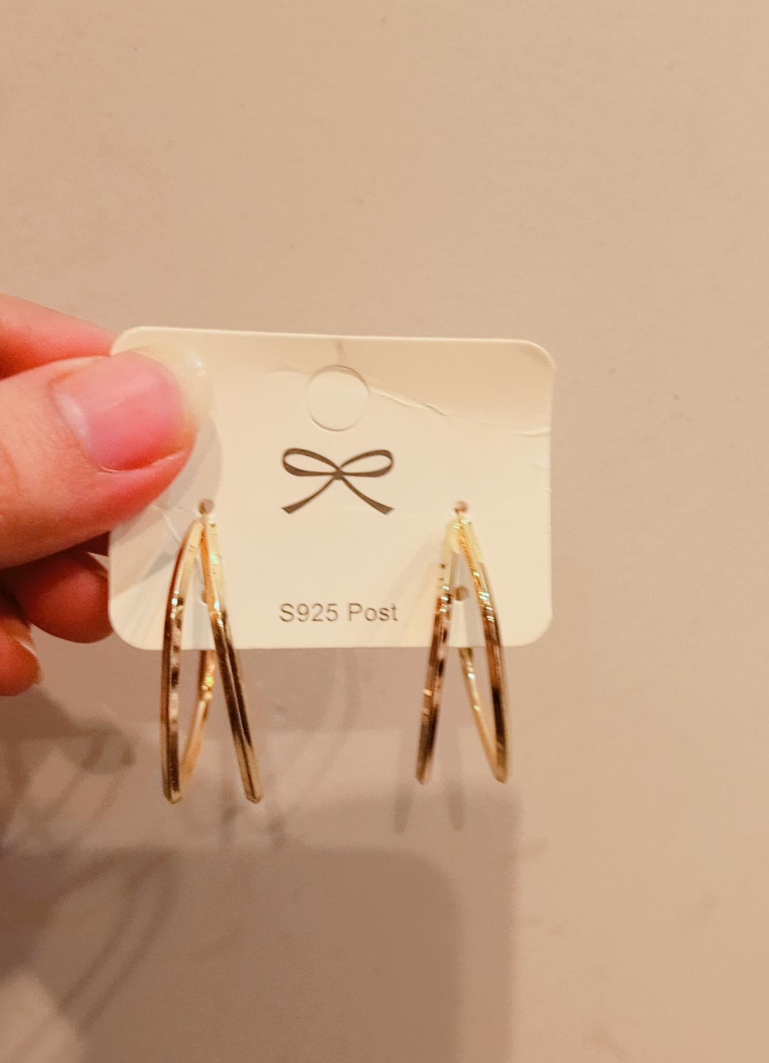 Modern Double Ring Dangle Earrings