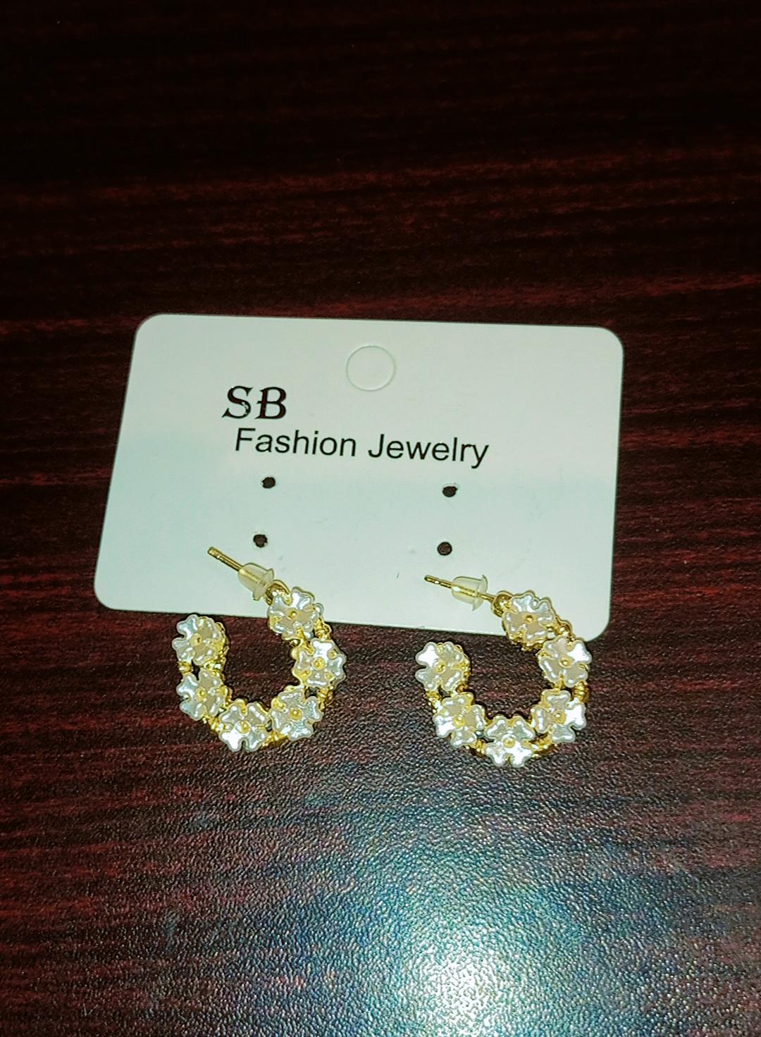Elegant Pearl Beaded Gold Hoop Earrings