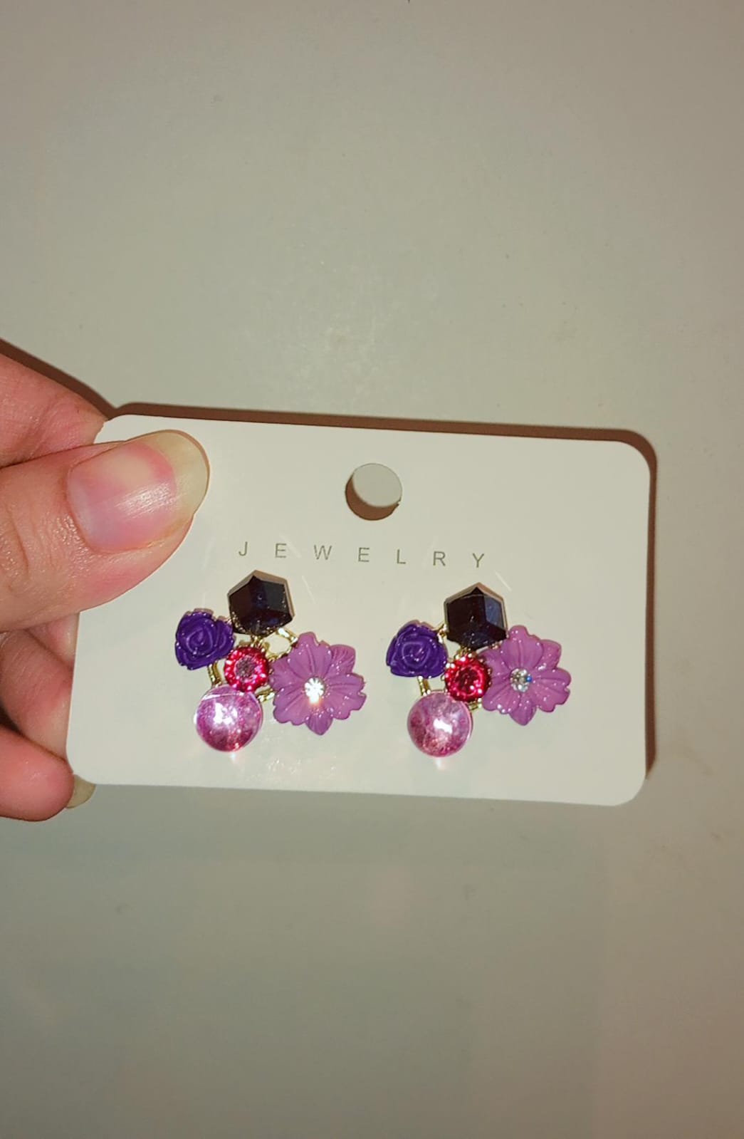 Floral Gem Cluster Stud Earrings