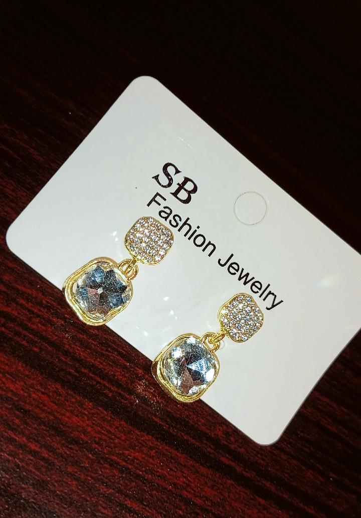 Elegant Crystal Drop Stud Earrings