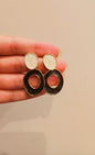 Elegant Black Oval Drop Earrings