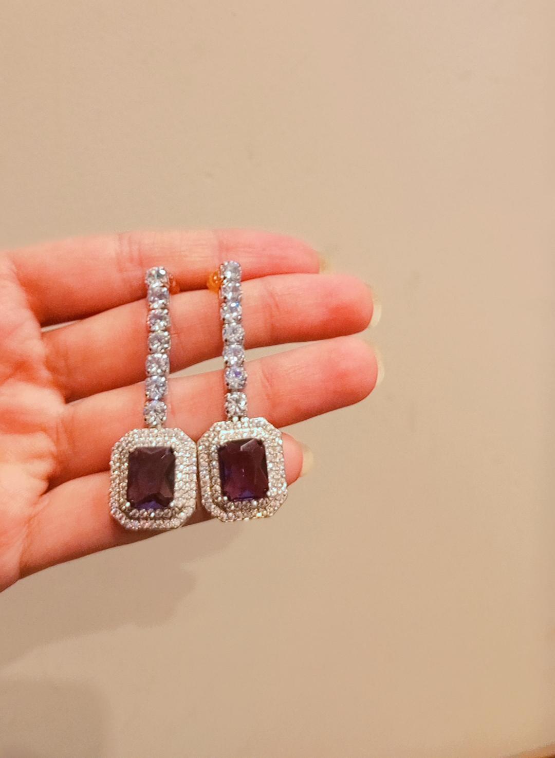 Luxury Sapphire Gemstone Dangle Earrings