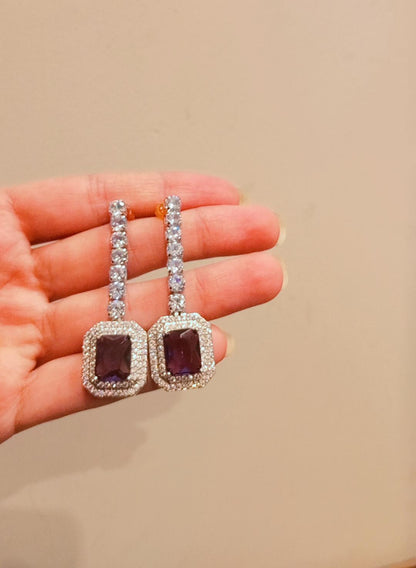 Luxury Sapphire Gemstone Dangle Earrings