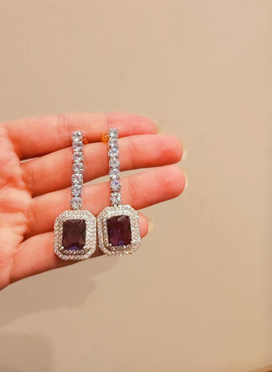 Luxury Sapphire Gemstone Dangle Earrings