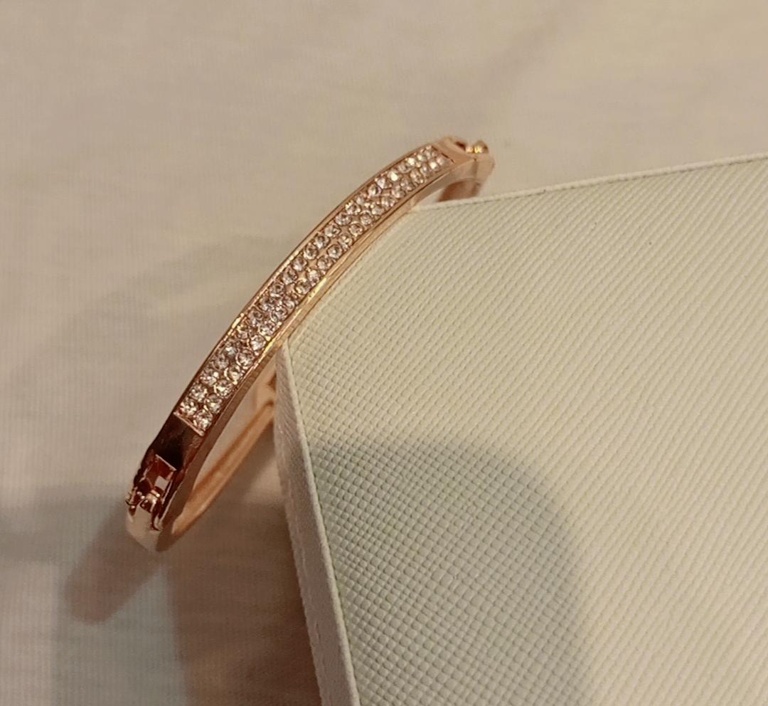 Rose Gold Crystal Bar Bracelet