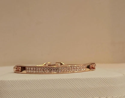 Rose Gold Crystal Bar Bracelet