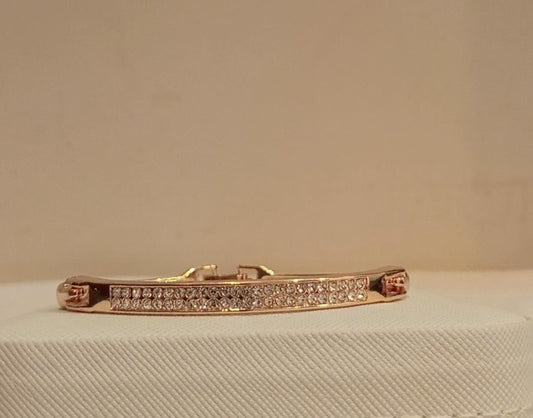 Rose Gold Crystal Bar Bracelet